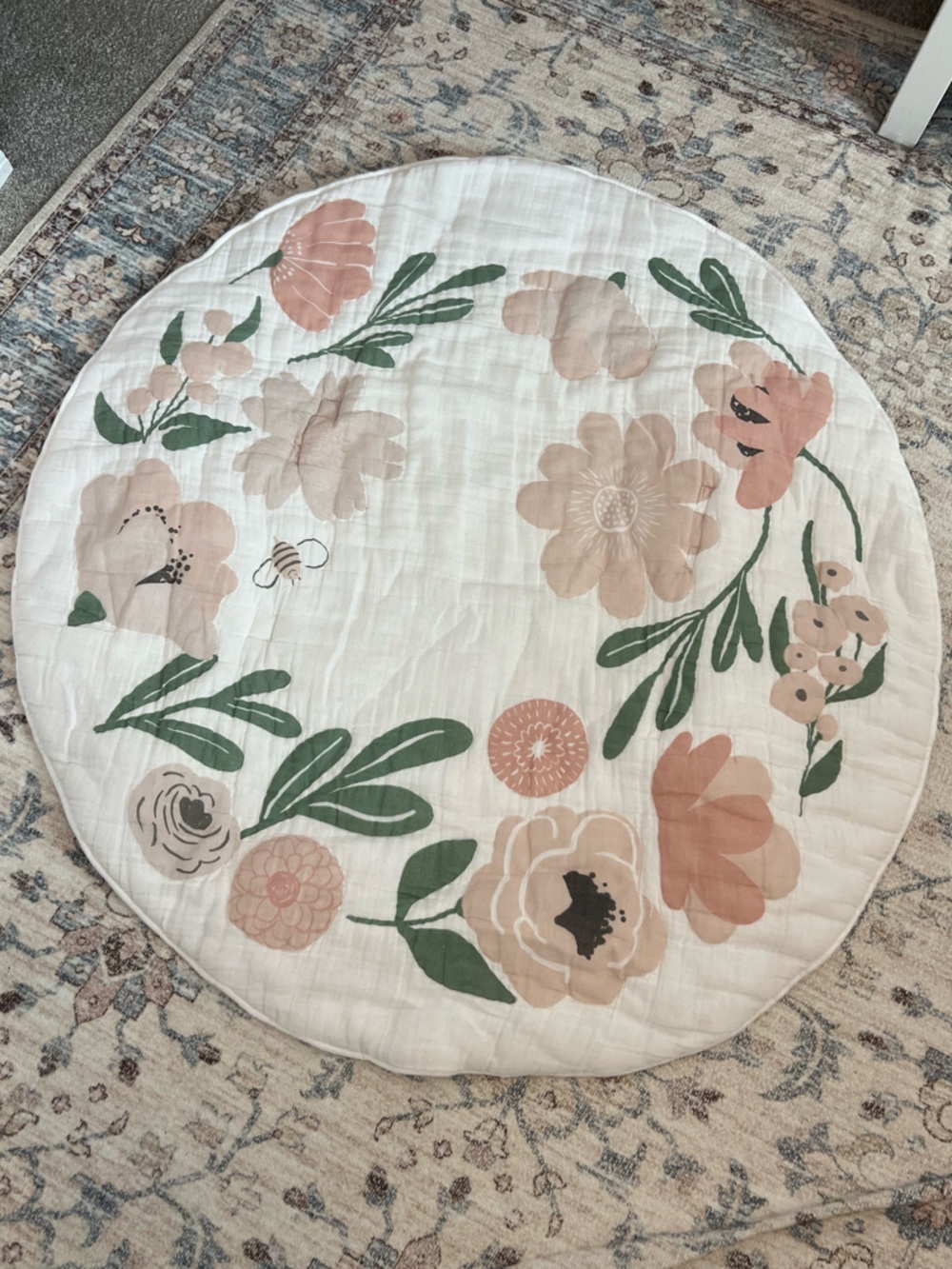 Pottery Barn Kids Muslin Cream Quilted Play Mat
